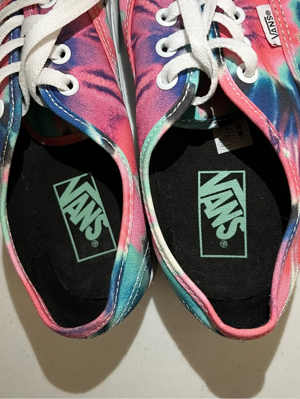Vans Authentic Tie-Dye Canvas Sneakers - Pink Blue Teal